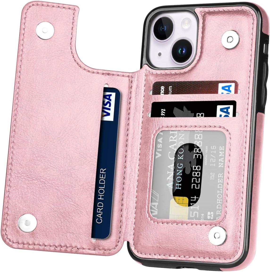 Hoofur for iPhone 15 Wallet Case with Card Holder, Slim and Lightweight PU Leather Card Slots Shockproof Folio Flip Protective Shell for Apple iPhone 15 - Hoofur