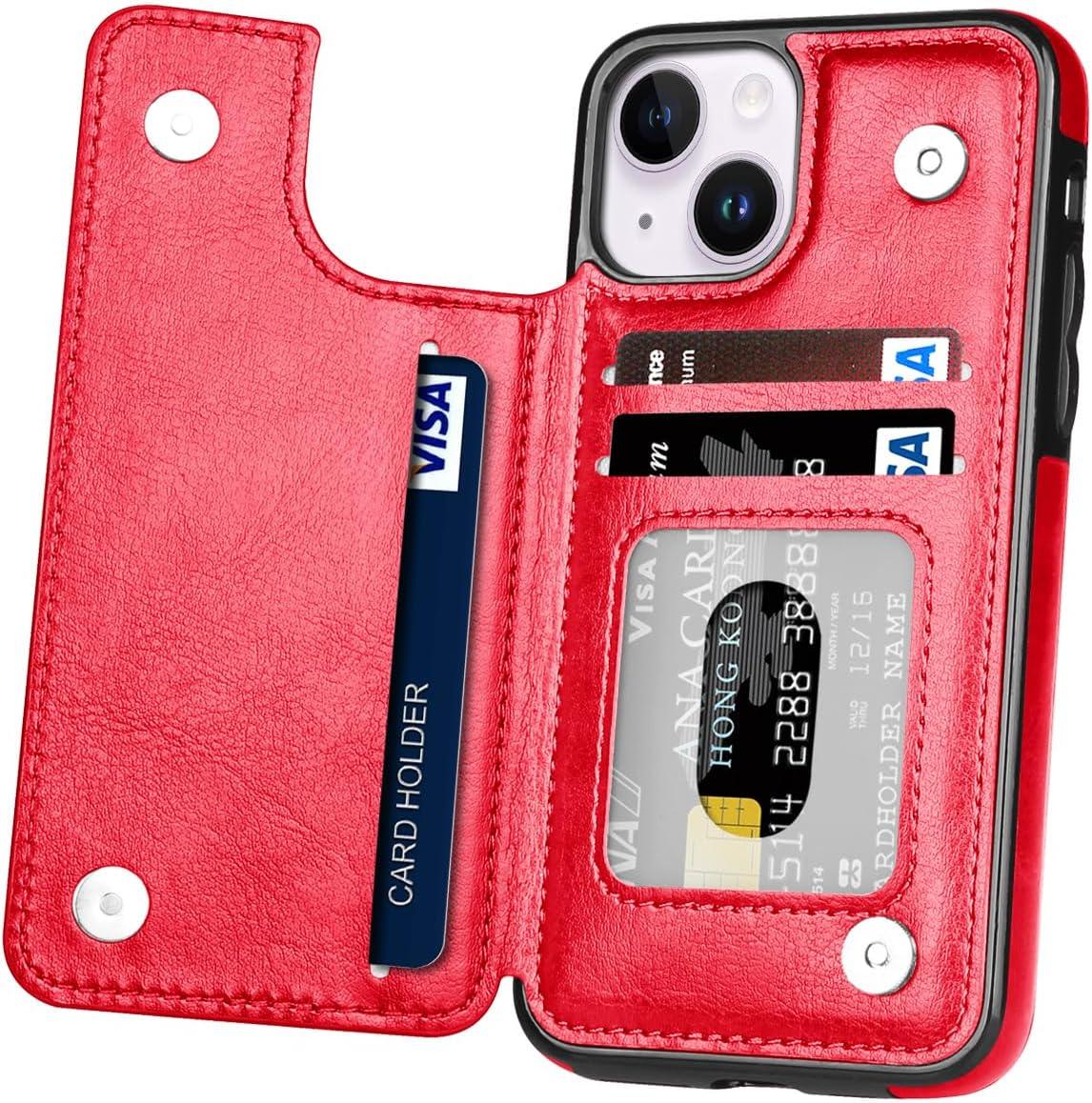 Hoofur for iPhone 15 Wallet Case with Card Holder, Slim and Lightweight PU Leather Card Slots Shockproof Folio Flip Protective Shell for Apple iPhone 15 - Hoofur