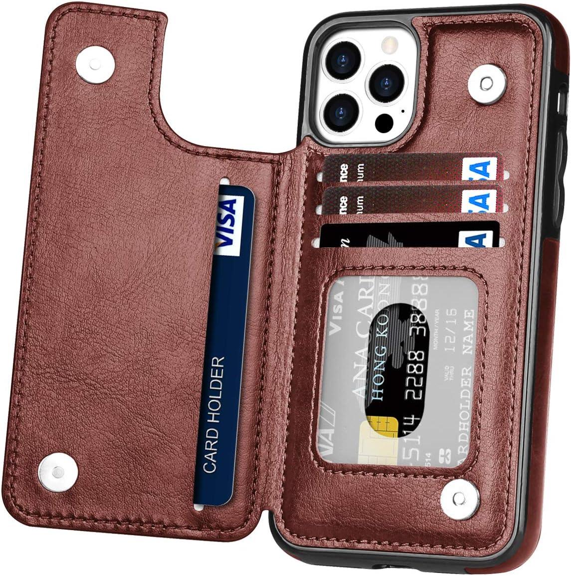 Hoofur for iPhone 13 Pro Max Wallet Case with Card Holder, Slim and Lightweight PU Leather Card Slots Shockproof Folio Flip Durable Protective Shell for Apple iPhone 13 Pro Max - Hoofur